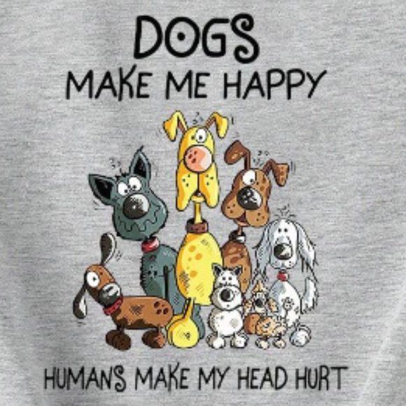 Cartoon And Slogan Dogs Graphic Tee - M - Picture 3 of 3